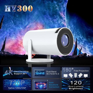 Máy chiếu mini HY300 cho Android 11.0 Phiên bản Bluetooth 5.0 Kết nối 8000 Lumens Full HD Chiếu nhỏ gọn và di động