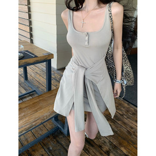 Cocorygirl phiên bản Hàn Quốc của váy trượt nữ mùa hè dáng ôm vừa vặn với váy ngắn kẹp ngực