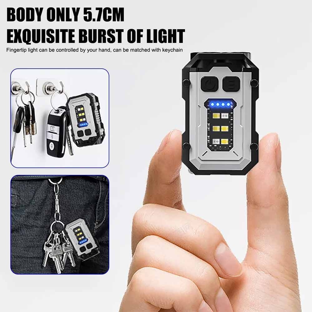 NEW Magnetic COB LED Keychain Light Flashlight USB Rechargeable Torch Work Lamp