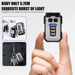 NEW Magnetic COB LED Keychain Light Flashlight USB Rechargeable Torch Work Lamp
