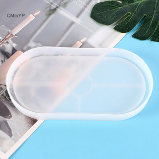 Cminyp Hình Bầu Dục Khuôn Silicon Coaster Khuôn Nhựa uv DIY Đất Sét Nhựa Dính Thủ Công Bánh Giá Đỡ Vinh Quang