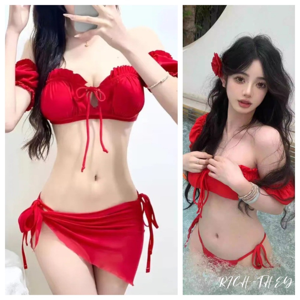 RICH-THEY Bộ Bikini Gợi Cảm Cho Nữ, Bộ Đồ Bơi Ba Mảnh Thời Trang Mới Có Đệm Ngực