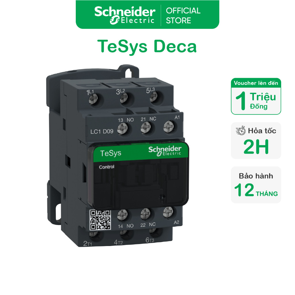 Khởi động từ - 3P(3NO) - Coil 24VAC - Schneider Electric - LC1D09B7 LC1D12B7 LC1D18B7 LC1D25B7 LC1D3