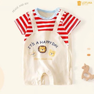 Body Đùi Yếm Thú Đáng Yêu Cho Bé LOTUKA, Bộ Liền Thân Cộc Tay Thun Lạnh Thoáng Mát, Quần Áo Trẻ Em Mùa Hè Size 3-12kg