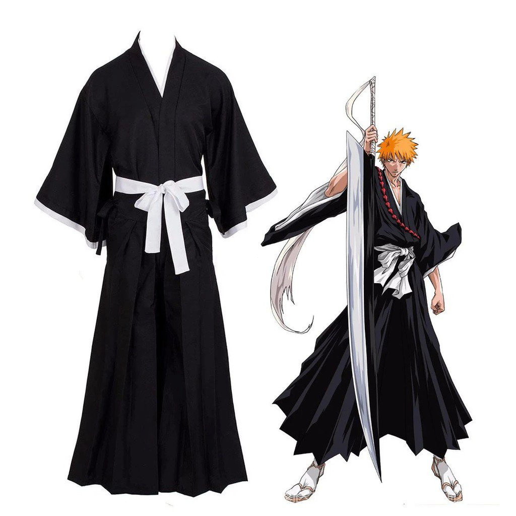 Bleach Kurosaki Ichigo kimono cosplay người lớn phong cách Nhật Bản B017