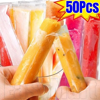  Bộ 50 Túi đựng đá Lolly dùng một lần - Túi đựng khuôn kem Popsicle mùa hè - Túi đóng gói kem DIY - dành cho nước ép cà phê sữa chua - Kem Sticks Freezer Tube - Đồ dùng làm kem Lolly tự làm 