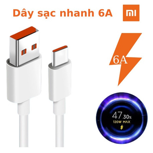 Dây cáp sạc nhanh Xiaomi 6A ,sạc cho điện thoại xiaomi có 33W 55W 67W 90W 120W
