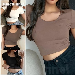 Áo Thun Nữ Mùa Hè Ins Trắng Tự Trồng Rốn Lộn Tinh Khiết Khát Vọng Gió Ngọt Ngào Và Cay Tự Trồng trọt Áo Tay Ngắn