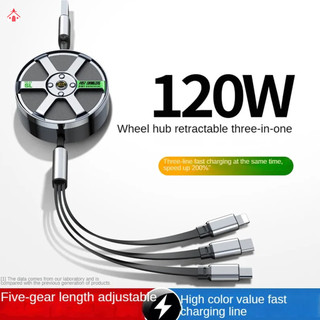 Dây cáp sạc nhanh 120w 6a 3 trong 1 đa năng cổng usb c cho micro / type-c yk