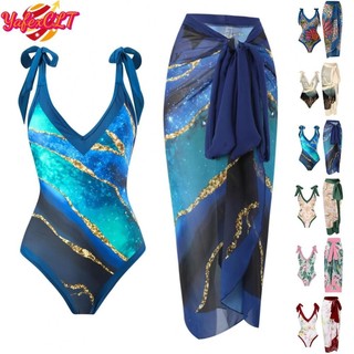Women Bikini Set Sexy Swimsuit Suit Bohemian Tropical Style Chiffon Bikini