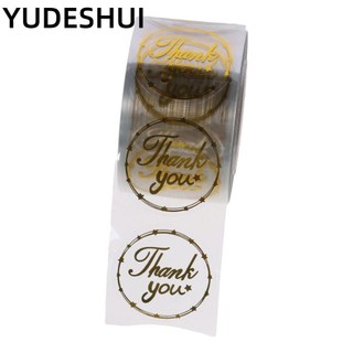 YUDESHUI 500 Cái / Cuộn Nhãn Cảm Ơn, 1,5 Inch 500 Cái / Cuộn Nhãn Dán Dập Nóng, PVC Làm Đẹp Trong Suốt