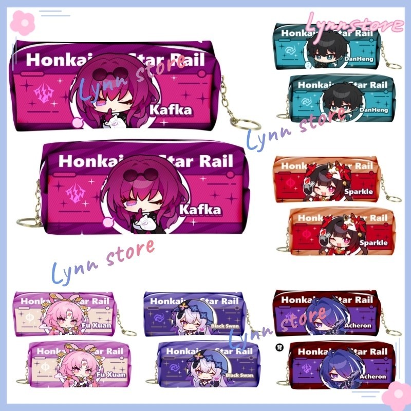 Game Honkai: Hộp đựng bút chì Star Rail Sparkle AcheronStelle Bronya Silver Wolf Himeko March 7th Aventurine PU Pencil Case Quà tặng