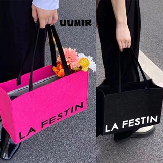 UUMIR Túi đeo vai nỉ, Túi xách màu đỏ hồng dung tích lớn, đa chức năng có tay cầm Túi đeo chéo