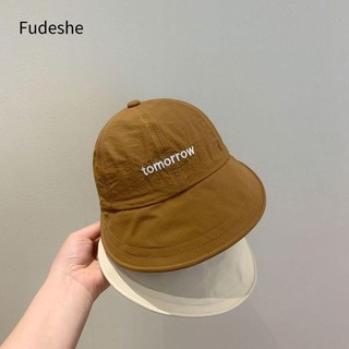  Fudeshe Mũ che nắng Vành rộng có thể điều chỉnh mũ xô cho bé Mũ bóng chày thêu chữ Cotton thời trang cho bé 