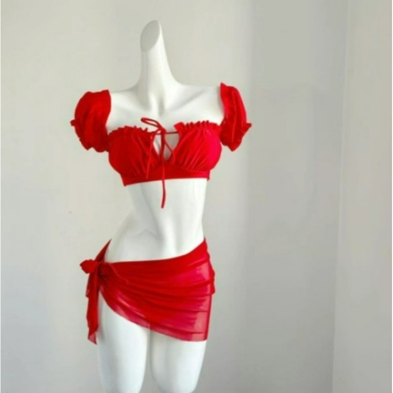 Đồ Bơi Nữ Gợi Cảm Tay Phồng Bikini Ba Mảnh Đồ Bơi Kỳ Nghỉ Du Lịch Phiên Bản Hàn Quốc Ins Thời Trang Đi Biển Bơi Bikini Bộ | BigBuy360 - bigbuy360.vn
