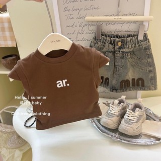 S323 - Áo , Chân Váy Jeans Chữ Ar Xinh Bé Gái