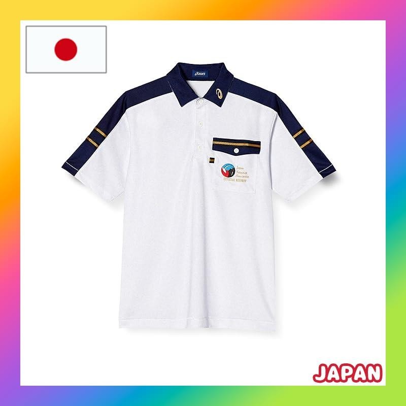 [ASICS] Volleyball Wear Short-Sleeved Referee Shirt XW6314 [Men's] Men's White Melange/Navy Japan S (Equivalent to Japan Size S)