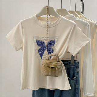Fashmily 100% Cotton Oversize Áo Nữ Hàng Sẵn Có 2024 Mới Mùa Hè Hàn Quốc Tay Ngắn Thời Trang Unisex Nam Tee Rời Cổ Tròn Quần Áo Học Sinh
