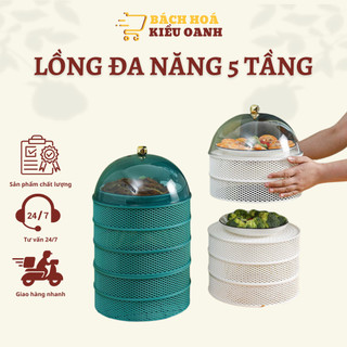 Lồng bàn, lồng bàn đa năng 5 tầng vừa là lồng bàn vừa làm rổ hàng kami - bách hóa kiều oanh