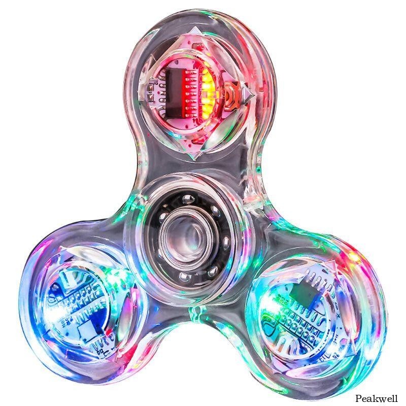 Novelty Multiple Changes LED Fidget Spinner Luminous Hand Top Spinners Glow in D