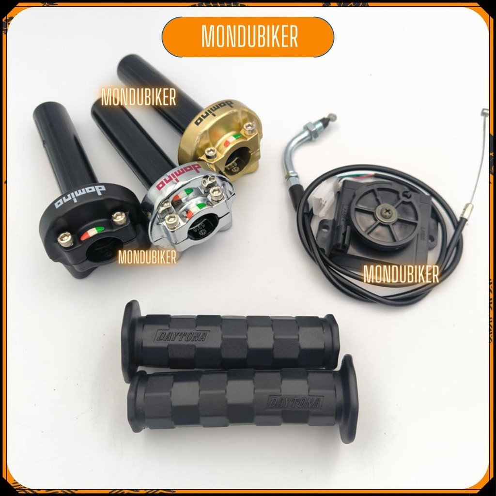 Combo Cùm tăng tốc DOMINO và cục chuyển ga kèm bao tay daytona cho xe điện