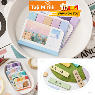  50 tờ note chưa có keo đánh dấu NO51 Giấy note tag dán phân trang nhiều màu đa sắc đánh dâu sổ 