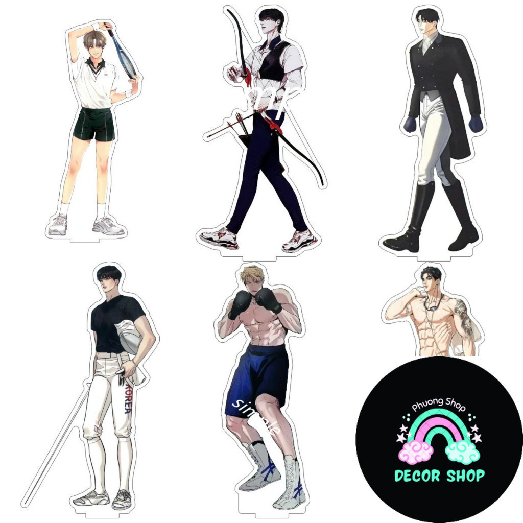 Mô hình Standee TEAM LEZHIN SUMMER 2024 tượng mica acrylic anime chibi trưng bày
