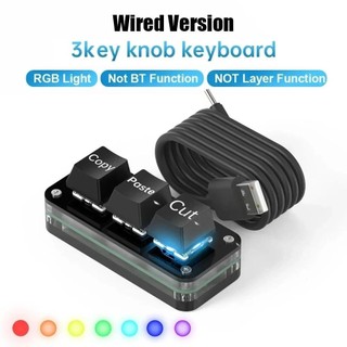 Bàn Phím Mini RGB 3 Phím Lập Trình Macro Cho Photoshop Chơi Game Hotswap Lập Trình Bàn Phím Sao chép Dán Nút Mini Macropad