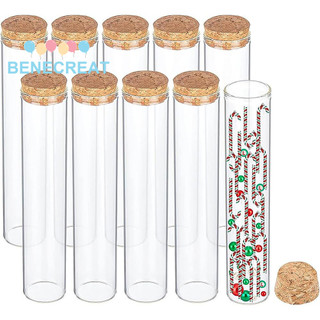 10 Ống nghiệm thủy tinh có nút chặn bằng gỗ Dung tích trong suốt 3x15.6cm: 80ml