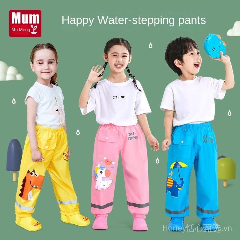 Kid's rain pants Waterproof Trousers Boys and Girls Baby Cartoon Rain Pants Children's Kindergarten 