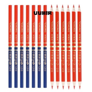 Uumir 10 cái / bộ bút chì thợ mộc, với cân xanh đỏ chì gỗ bút chì, chì đen sáng tạo diy bút chì sinh viên