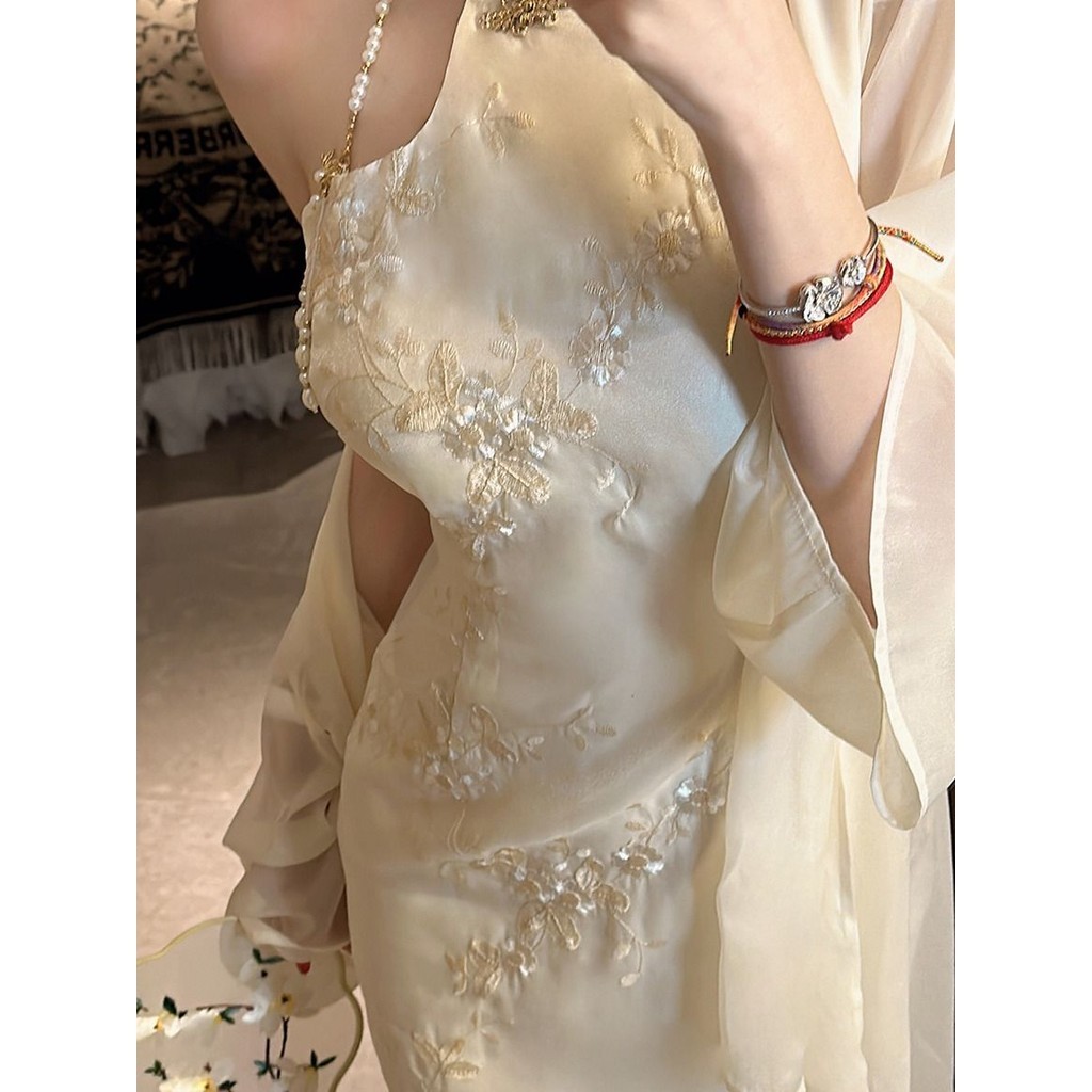 váy váy chống nắng chống nắng sườn xám sườn xám cách tân váy tỷ tỷ trung quốc váy trung hoa đầm trun