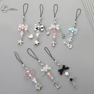 Luimo Điện Thoại Sáng Tạo Quyến Rũ Nơ Móc Khóa Mặt Dây Chuyền Kawaii Túi Trang Trí Cho Nữ Cô Gái Tinh Tế Đính Hạt Dây Móc Khóa Quà Tặng * Bán Chạy