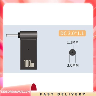 [Kidsdreammall.vn] Bộ chuyển đổi nguồn máy tính xách tay PD 100W Type-C Nữ sang DC Nam Jack cắm chuyển đổi