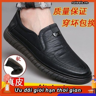 Giày Lười Da Thật Đế Mềm Thời Trang Cho Nam