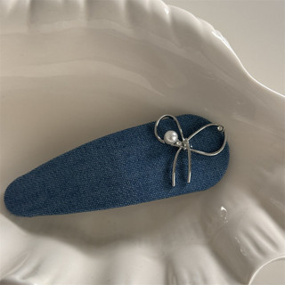 Kẹp tóc nơ Denim cổ điển Kẹp tóc hoa