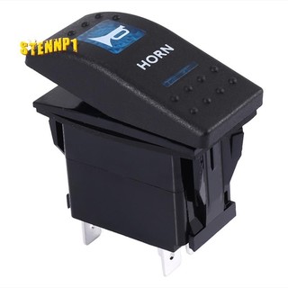 Hoa văn còi ánh sáng xanh LED 12V / 20A 24V / 10A Rocker 5 chân Công tắc bật tắt Thuyền ô tô