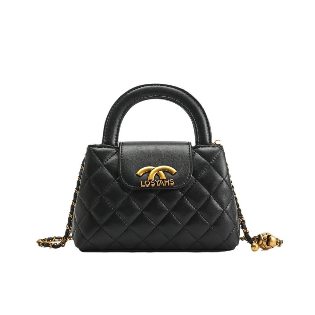 Túi xách nữ kẹp nách đeo chéo trần chỉ da mềm dây da dan xích K334