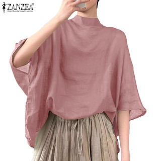 Zanzea Áo kiểu dáng rộng tay ba phần tư thời trang Hàn Quốc dành cho nữ