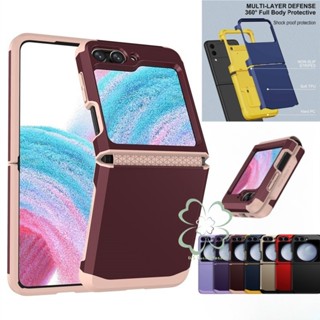 Ốp điện thoại lật chống sốc hạng nặng Armor cho Samsung Galaxy Z Flip 6 Z Flip 5 Z Flip 4 / 3 Vỏ bảo vệ bản lề Matte Hard PC Galaxy Z Flip 6 5 4 3 Ốp điện thoại