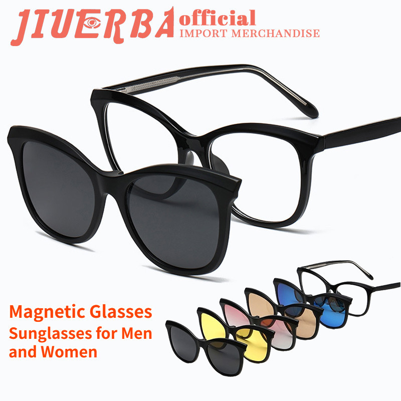 JIUERBA 1208 Bộ nam châm năm mảnh mới Kính râm dành cho nam và nữ Kính râm chống tia cực tím phân cự