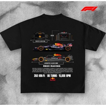 RB20 Red Bull Racing Formula 1 Áo Sơ Mi Microfiber