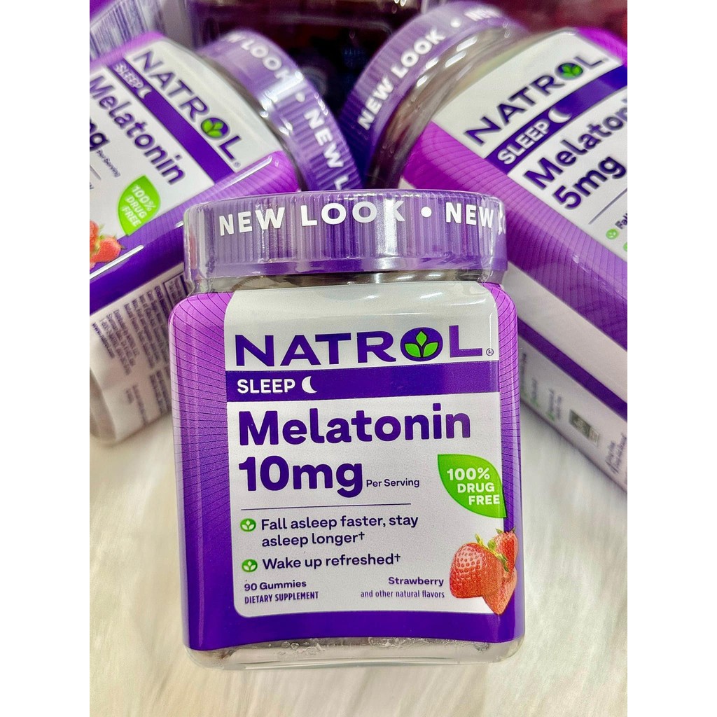 Kẹo ngủ Natrol Gummies Melatonin 10mg 90 viên. Date 2026
