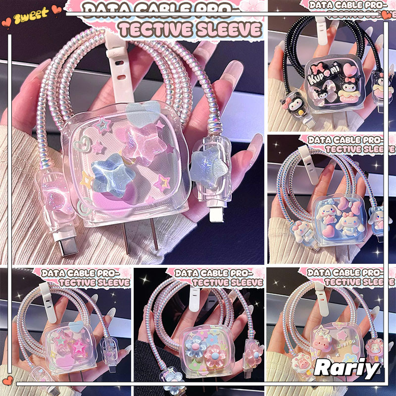 Vỏ bảo vệ bộ sạc ngôi sao năm cánh hoạt hình, hộp sạc họa tiết gợn sóng, thích hợp cho IP-RT