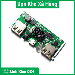 Module sạc pin dự phòng 18650 v3 2a hiển thị led 7 thanh