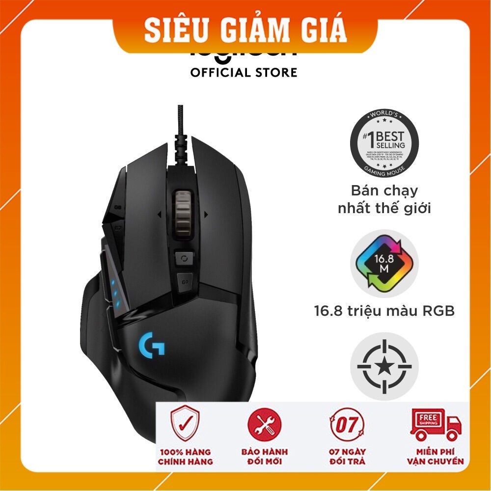 Chuột Gaming Logitech G502 Hero new full box chính hãng bảo hành12 tháng

