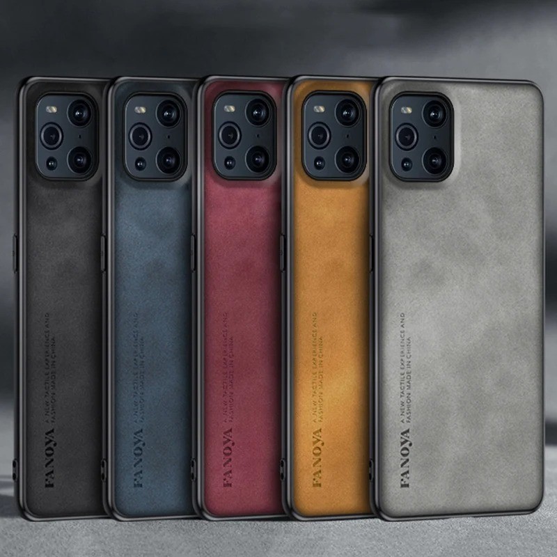 Dành cho OPPO Find X3 / X3 Pro Luxury Business Retro Leather Soft Rubber TPU Case