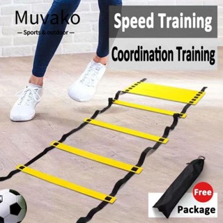  Muvako Thang tập nhanh nhẹn Dây Nylon PP có thể điều chỉnh Huấn luyện nhanh nhẹn Dây chướng ngại vật Tốc độ chân màu vàng tập thể dục 