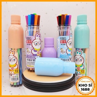 Hộp màu dạ, màu nước gồm 12 24 cây bút màu tập vẽ cho bé, màu vẽ học sinh E730