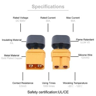 Jack cắm XT60H có chụp bảo vệ ( Jack Cắm Pin Lipo, Nối Nguồn Điện, Pin)
